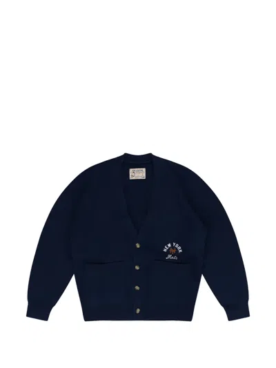 Aimé Leon Dore New York Mets Embroidered Cardigan In Blue