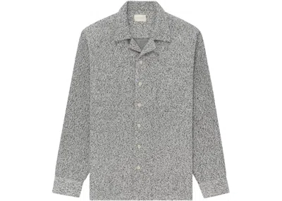 Pre-owned Aimé Leon Dore Nubby Camp Collar Shirt - L In Gray Marl