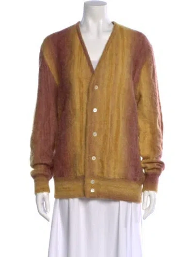 Pre-owned Aimé Leon Dore Nylon Striped Sweater In Yellow