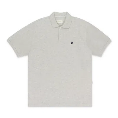 Aimé Leon Dore Off-white Crest Pique Polo Shirt In Gray