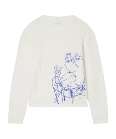 Aimé Leon Dore Artiste Embroidered Mesh Sweatshirt In White