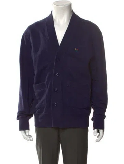 Pre-owned Aimé Leon Dore Open Front Long Sleeve Cardigan In Blue