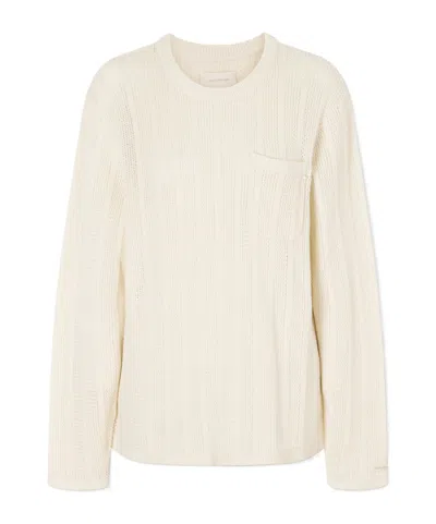 Aimé Leon Dore Open-knit Cotton Sweater In Neutral
