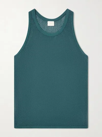 Aimé Leon Dore Open-knit Cotton Tank Top In Green