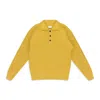 Aimé Leon Dore Orange Shaker Stitch Polo Shirt In Yellow