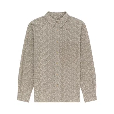 Pre-owned Aimé Leon Dore Paisley Embroidered Shirt 'laurel Oak' In Brown