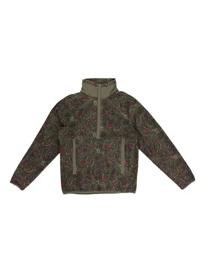 AIMÉ LEON DORE PAISLEY-MOTIF HALF-ZIP SWEATSHIRT