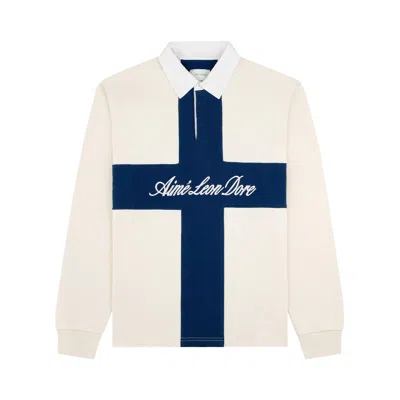 Pre-owned Aimé Leon Dore Paneled Sail Rugby 'pristine' | Cream | Men's Size M In White