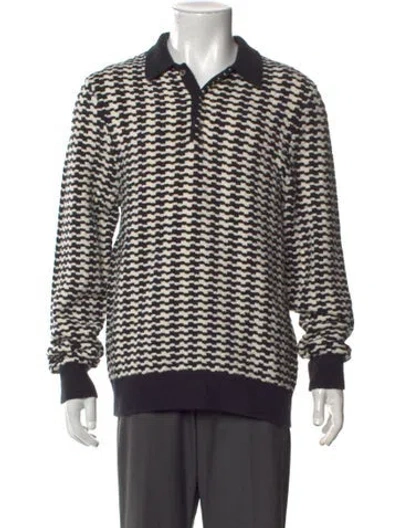 Pre-owned Aimé Leon Dore Patterned Collar Polo Sweater In Multicolor