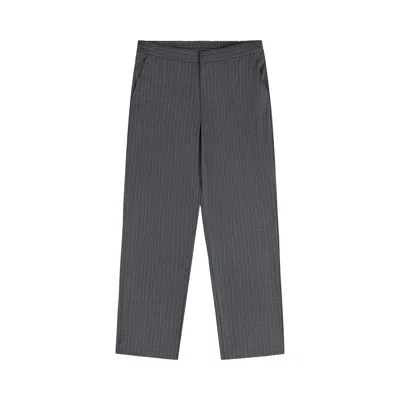 Pre-owned Aimé Leon Dore Pinstripe Elasticated Waist Trouser 'grey Stripe' | Men's Size S In Gray