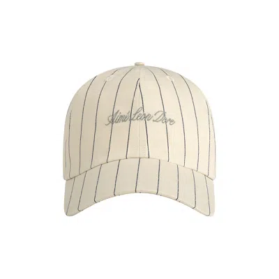 Pre-owned Aimé Leon Dore Pinstripe Suiting Hat 'pristine Pinstripe' | Cream | Men's Size Onesize In White