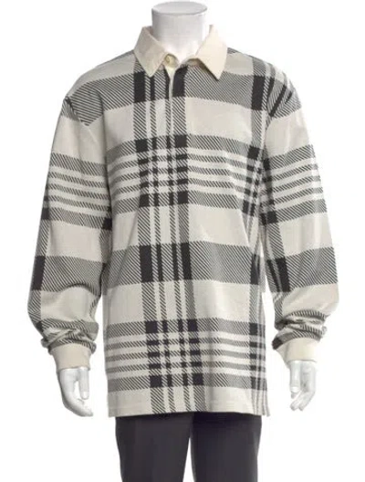 Pre-owned Aimé Leon Dore Plaid Print Collar Polo Shirt In Neutral