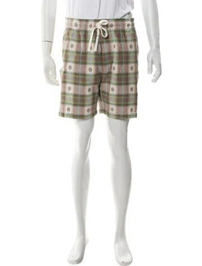 Pre-owned Aimé Leon Dore Plaid Print Flat Front Shorts In Neutral