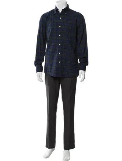 Pre-owned Aimé Leon Dore Plaid Print Long Sleeve Shirt In Blue