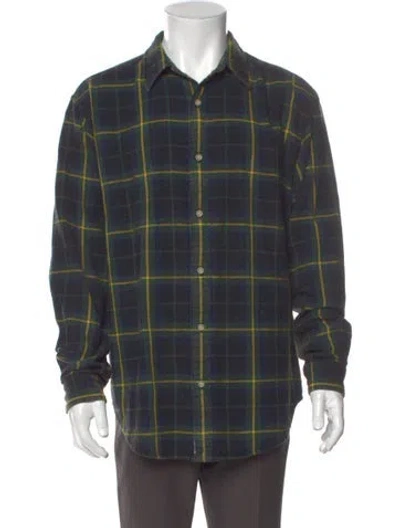 Pre-owned Aimé Leon Dore Plaid Print Long Sleeve Shirt In Green