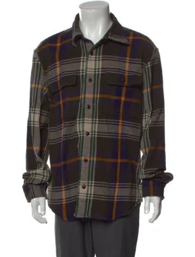 Pre-owned Aimé Leon Dore Plaid Print Long Sleeve Shirt In Green