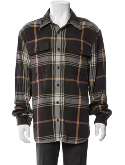 Pre-owned Aimé Leon Dore Plaid Print Long Sleeve Shirt In Green