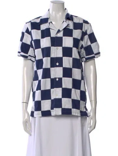 Pre-owned Aimé Leon Dore Plaid Print Short Sleeve Button-up Top In Multi