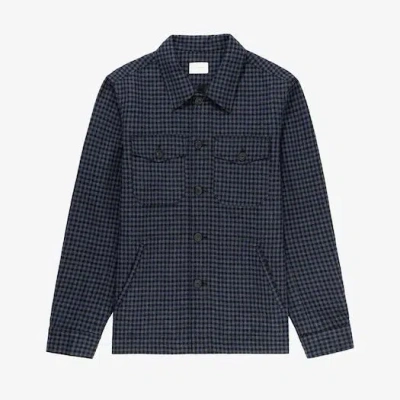 Pre-owned Aimé Leon Dore Plaid Woven Overshirt Navy Gingham In Blue Gingham