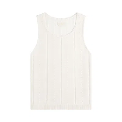 Pre-owned Aimé Leon Dore Pointelle Tank Top 'pristine' | Cream | Women's Size Xl In White
