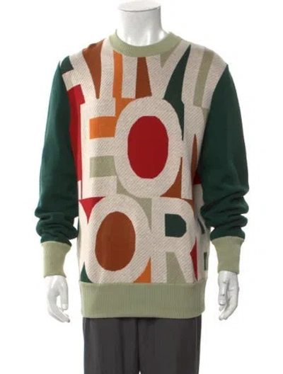 Pre-owned Aimé Leon Dore Printed Crew Neck Pullover In Green