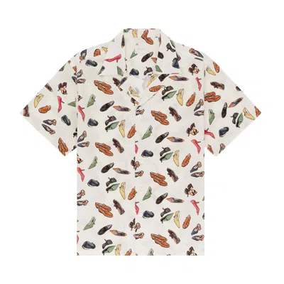 Pre-owned Aimé Leon Dore Printed Leisure Shirt 'shoes' | Cream | Men's Size Xs
