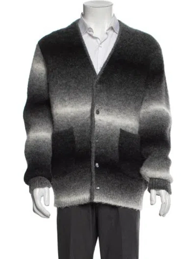 Pre-owned Aimé Leon Dore Printed V-neck Cardigan In Gray