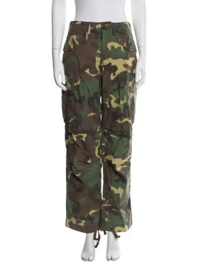 Pre-owned Aimé Leon Dore Printed Wide Leg Pants W/ Tags In Green