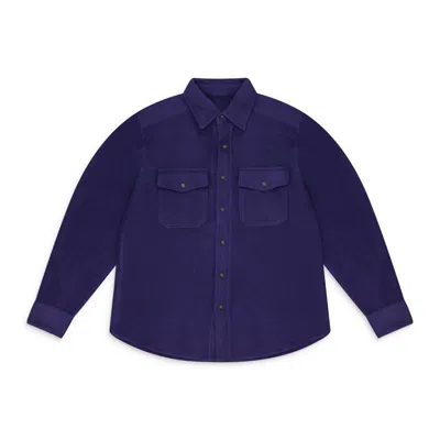 Aimé Leon Dore Purple Fleece Button-down Shirt