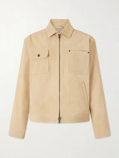 Aimé Leon Dore Ranch Suede Jacket In Neutral