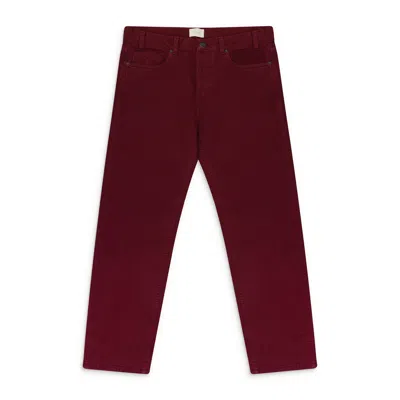 Aimé Leon Dore Red Garment Dyed Straight Fit Denim In Burgundy