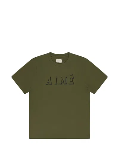 Aimé Leon Dore Green Shadow Logo T-shirt In Multi