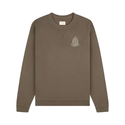 Pre-owned Aimé Leon Dore Saint George Piqué Crewneck Sweatshirt 'muddy Taupe' | Brown | Men's Size L