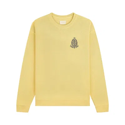 Pre-owned Aimé Leon Dore Saint George Piqué Crewneck Sweatshirt 'sahara Sun' | Yellow | Men's Size M