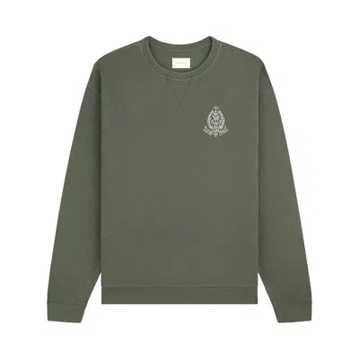 Pre-owned Aimé Leon Dore Saint George Piqué Crewneck Sweatshirt 'thyme' | Green | Men's Size Xxl