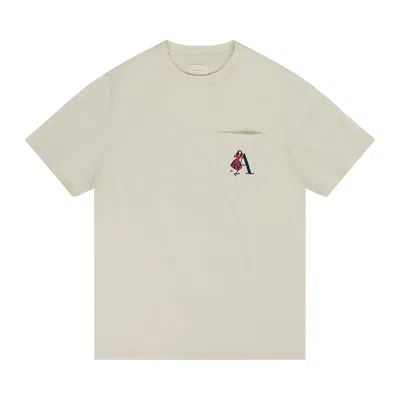 Pre-owned Aimé Leon Dore Seasonal Citrus Pocket T-shirt 'silver Birch' | Cream | Men's Size S In White