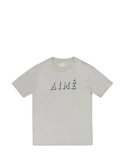 Aimé Leon Dore Grey Ss Shadow Logo Tee In Gray