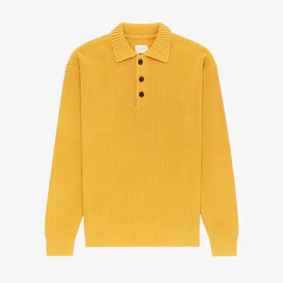 Pre-owned Aimé Leon Dore Shaker Stitch Polo In Yellow