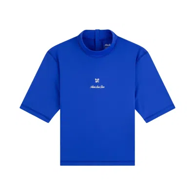 Pre-owned Aimé Leon Dore Short Sleeve Crest Rash Guard 'amparo Blue' | Women's Size S
