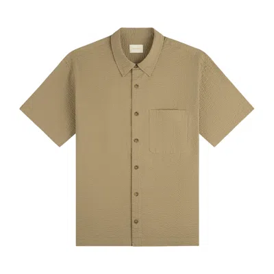 Pre-owned Aimé Leon Dore Short-sleeve Seersucker Shirt 'kelp' | Yellow | Men's Size Xl