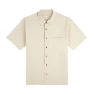 Pre-owned Aimé Leon Dore Short-sleeve Seersucker Shirt 'pristine' | Cream | Men's Size Xl In White