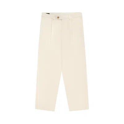 Pre-owned Aimé Leon Dore Single-pleated Gabardine Trouser 'pristine' | Cream | Men's Size 36 In White