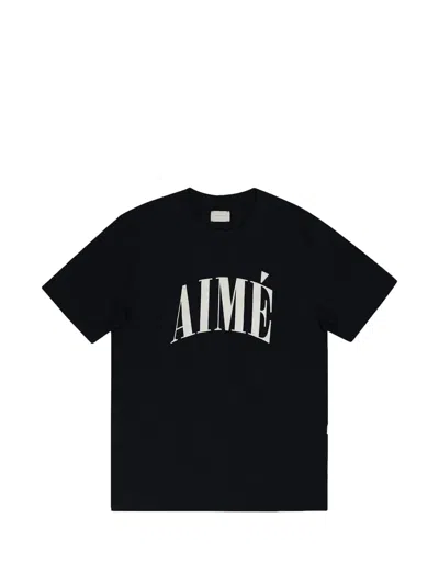 Aimé Leon Dore Slub Serif T-shirt In Black