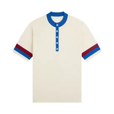 Pre-owned Aimé Leon Dore Sport Knit Henley 'pristine' | Cream | Men's Size L In White