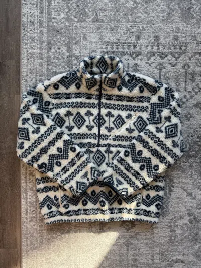 Pre-owned Aimé Leon Dore Ss23 Printed Fleece Pullover Size L In White