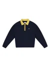Aimé Leon Dore Navy Crest Quarter Zip Sweater In Blue