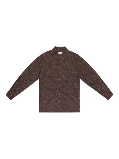 AIMÉ LEON DORE STADIUM PAISLEY-PRINT "BROWN" SHIRT