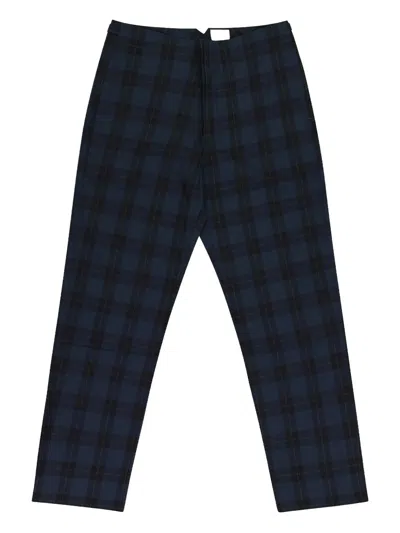 AIMÉ LEON DORE STADIUM PLAID "NAVY BLUE" TROUSERS