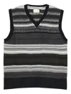 Aimé Leon Dore Black Striped Sweater Vest In Black