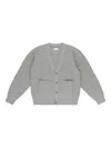 Aimé Leon Dore Silver Waffle Knit Cardigan In Gray
